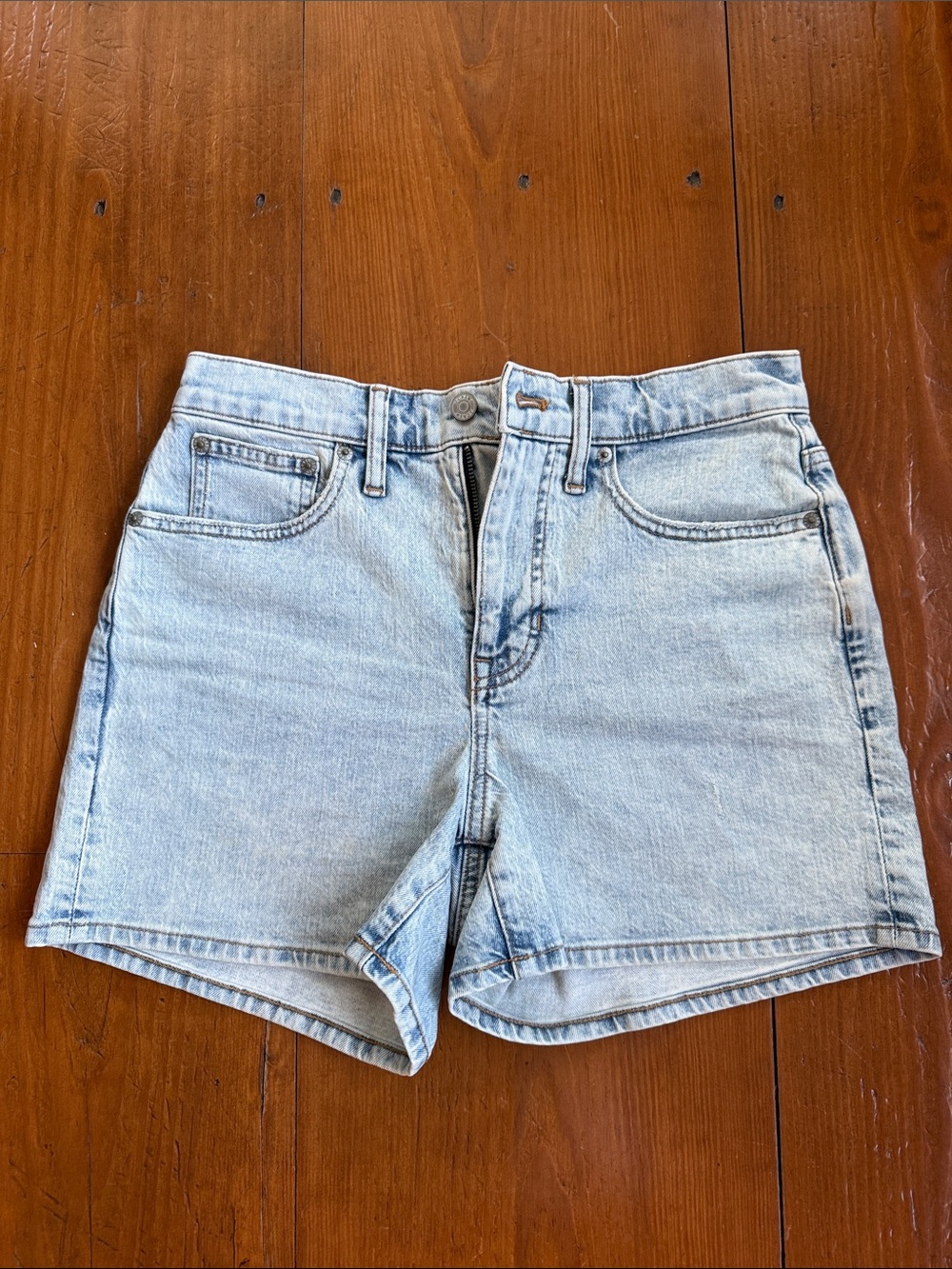 JCREW light acid washed high rise shorts 27